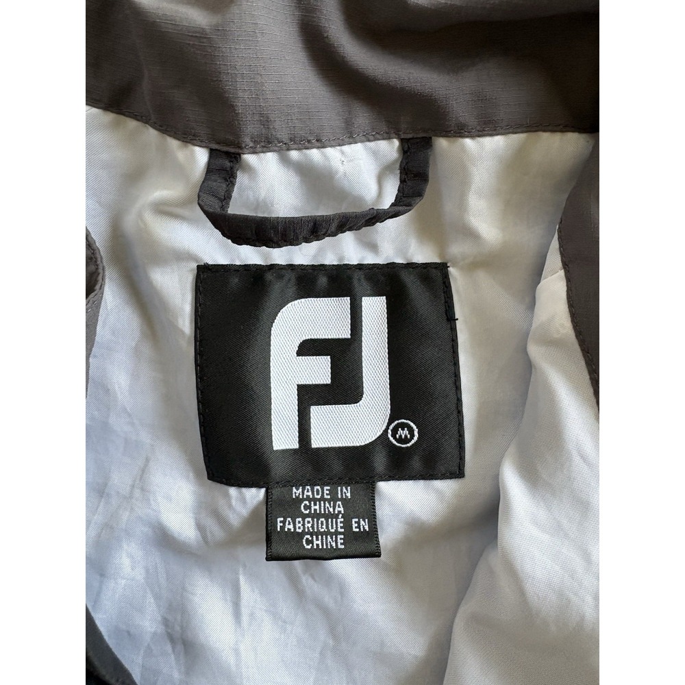 Footjoy FJ Golf Half Zip Windbreaker Jacket Mens Size MEDIUM Black Gray Athletic - Picture 4 of 12
